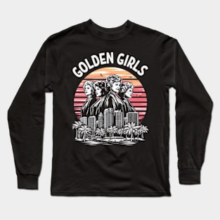 Golden Girls against a backdrop of a Miami sunset Long Sleeve T-Shirt